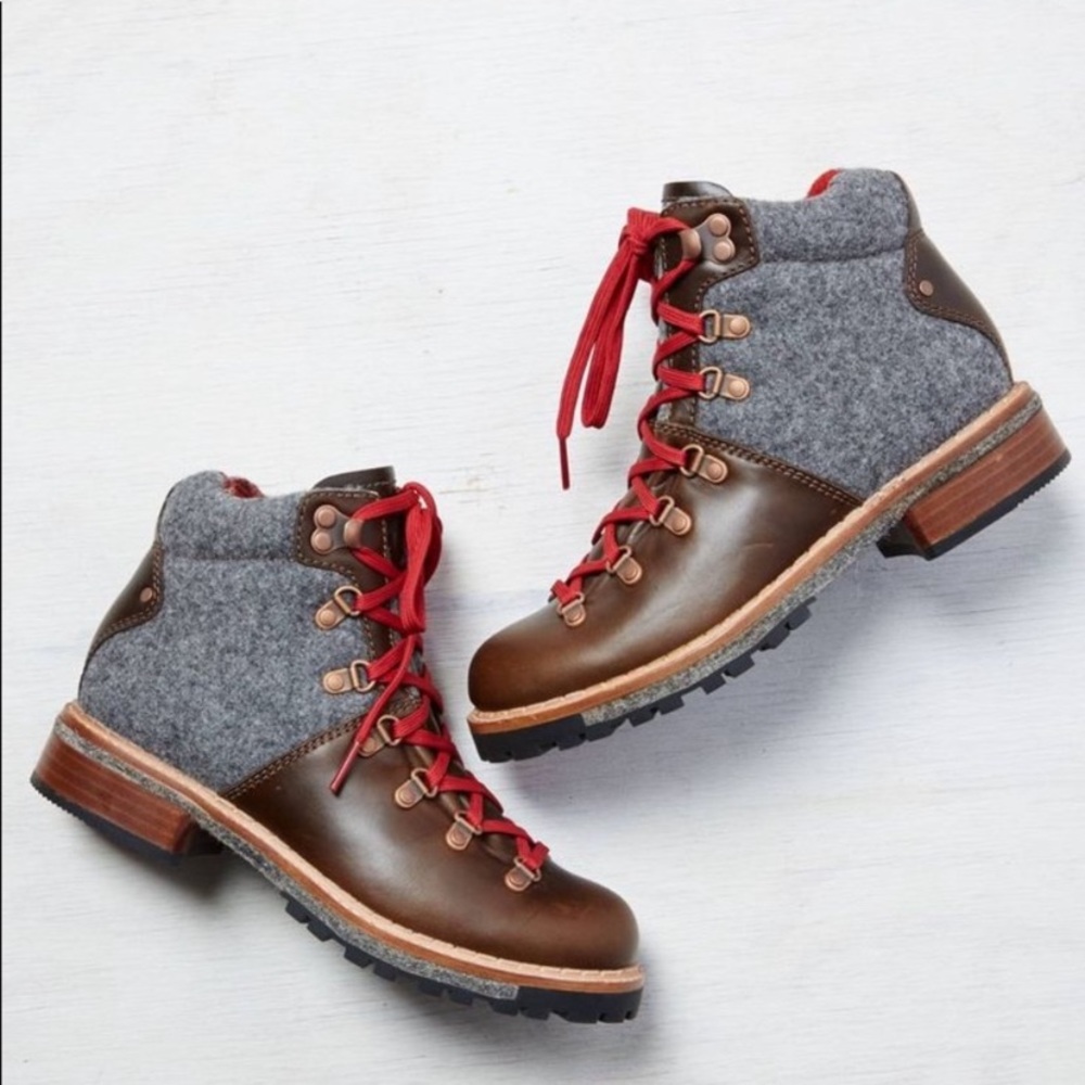 Woolrich Rockies Ankle Boot with Lugsole, Grey and Brown 6.5